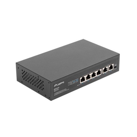 Switch lanberg 6 puertps 100mb 4xpoe+ - 2x fast ether 60w rack 10 pulgadas - 19 pulgadas