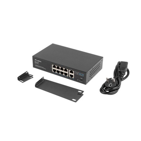 Switch lanberg 10 puertos 100mb 8xpoe+ - 2x gbit ether 120w rack 10 pulgadas - 19 pulgadas