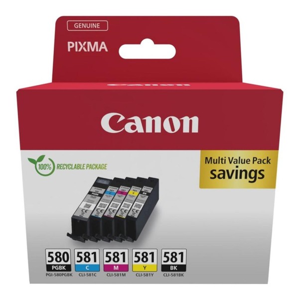 Multipack canon pgi - 580 pgbk  cli - 581 cymbk