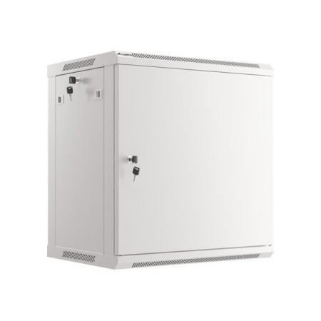 Armario lanberg mural 19 pulgadas 12u - 600x450 para automontaje con puerta metalica gris