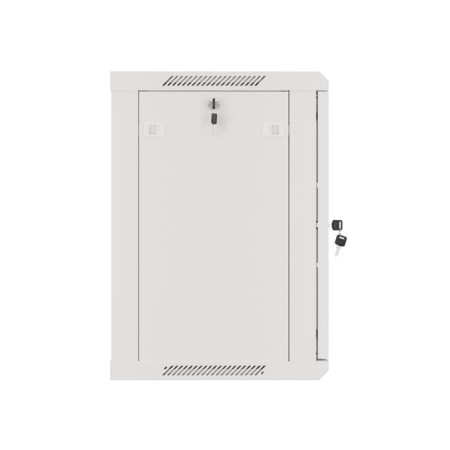 Armario lanberg mural 19 pulgadas 12u - 600x450 para automontaje con puerta metalica gris