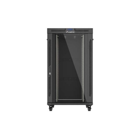 Armario lanberg rack 19 pulgadas 27u - 800x1000 flat pack negro puerta cristal con lcd