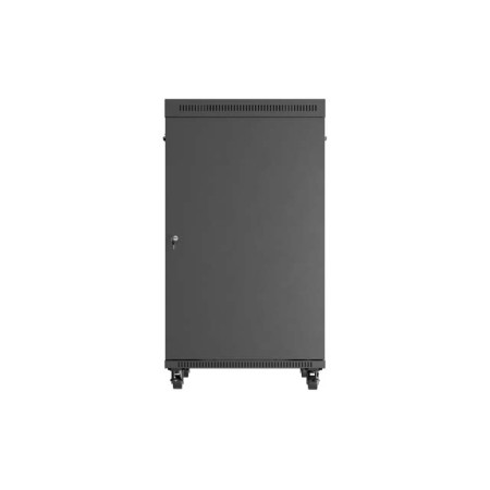 Armario lanberg rack 19 pulgadas 27u - 800x1000 flat pack negro puerta cristal con lcd