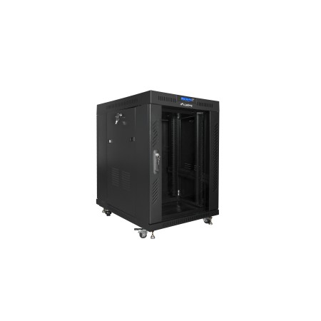Armario lanberg rack 19 pulgadas 15u 800x1000 lcd puerta cristal flat pack negro
