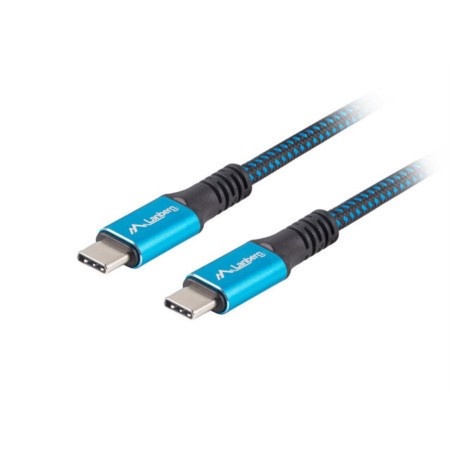 Cable usb tipo c lanberg 0.5m - macho - macho - negro - azul