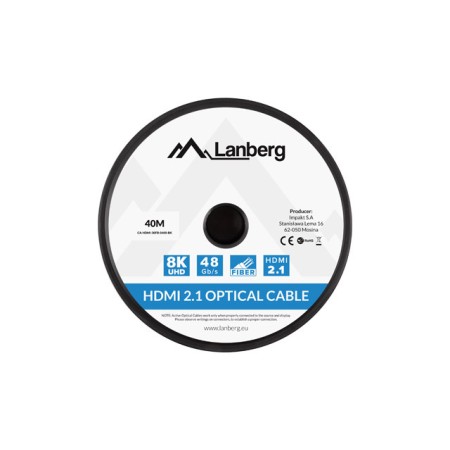 Cable hdmi aoc lanberg v2.1 m - m optico activo 8k 60hz 40m negro
