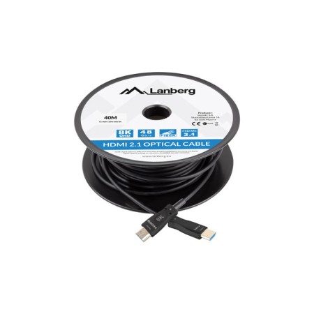 Cable hdmi aoc lanberg v2.1 m - m optico activo 8k 60hz 40m negro