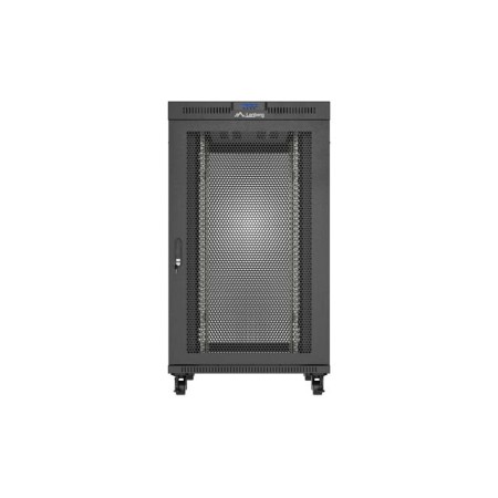 Armario lanberg rack 19 pulgadas 27u - 800x1200 puerta mesh con lcd flat pack negro
