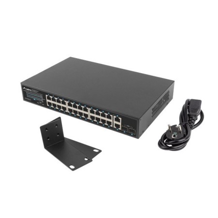 Switch lanberg 24 puertos 1gb poe+ - 2x sfp 2x gbit ethernet 360w rack 19 pulgadas