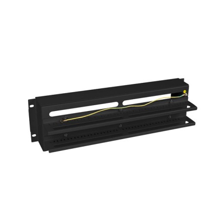 Panel lanberg de distribucion de tension 19″ 3u con rail din ts - 35 negro