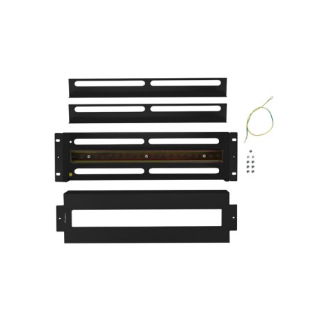 Panel lanberg de distribucion de tension 19″ 3u con rail din ts - 35 negro