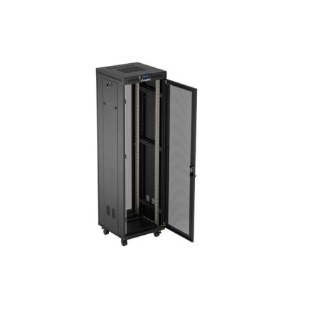 Armario lanberg rack 19 pulgadas 42u - 600x600 flat pack v2 puerta mesh con lcd negro