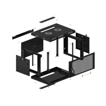 Armario lanberg 19 pulgadas 6u - 600x450 negro