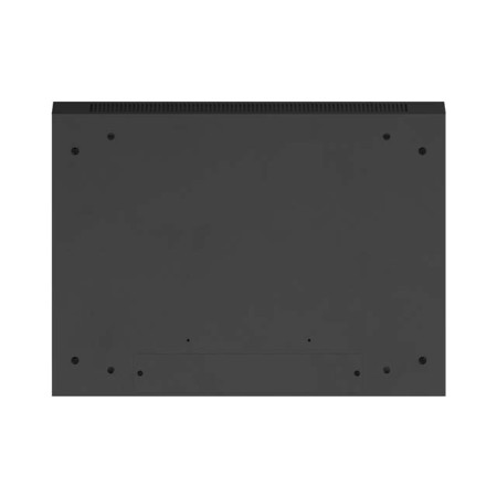 Armario lanberg mural rack 19 pulgadas 9u - 600x450 con puerta perforada negro flat pack