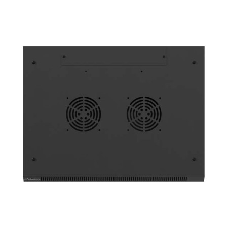 Armario lanberg mural rack 19 pulgadas 9u - 600x450 con puerta perforada negro flat pack