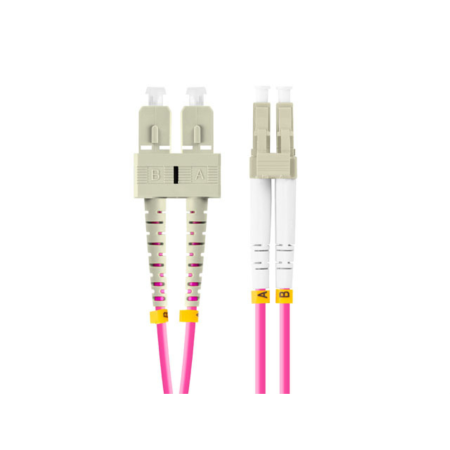 Cable de fibra optica lanberg multi lc - upc - sc - upc duplex lszh om4 50 - 125 3.0 - 1m