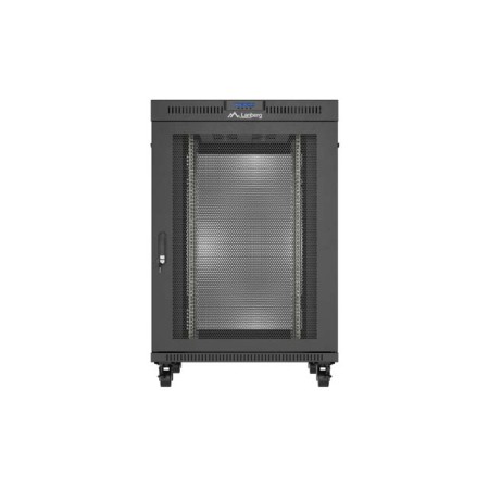 Armario lanberg rack 19 pulgadas 22u - 800x1000 flat pack puerta perforada con lcd negro