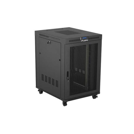 Armario lanberg rack 19 pulgadas 22u - 800x1000 flat pack puerta perforada con lcd negro