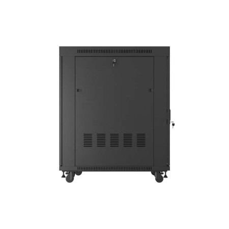 Armario lanberg rack 19 pulgadas 22u - 800x1000 flat pack puerta perforada con lcd negro