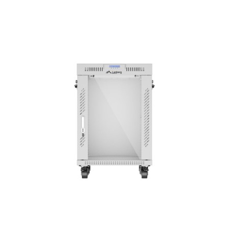 Armario lanberg rack 19 pulgadas 15u - 600x600 flat pack gris puerta de cristal con lcd