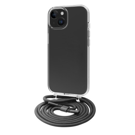 Funda muvit recycletek para apple iphone 15 transparente  colgante negro