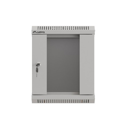 Armario lanberg mural rack 10 pulgadas 6u - 300x300 flat pack gris puerta cristal