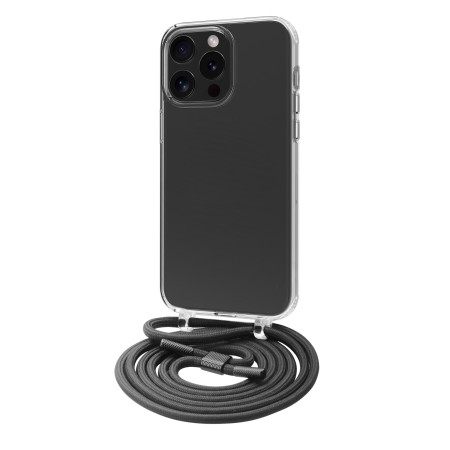 Funda muvit recycletek para apple iphone 15 pro transparente  colgante negro