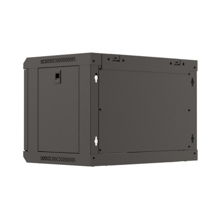 Armario lanberg mural rack 19 pulgadas 6u - 540x350 flat pack negro puerta cristal