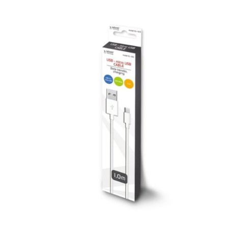 CABLE USB 2.0 A MICRO USB 1M BLANCO SAVIO CL-123