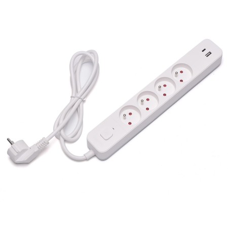 REGLETA DE 4 ENCHUFES + 2XUSB 1.5M SAVIO LZ-11