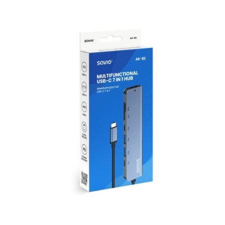 HUB SAVIO 7EN1 USB-C AK-82