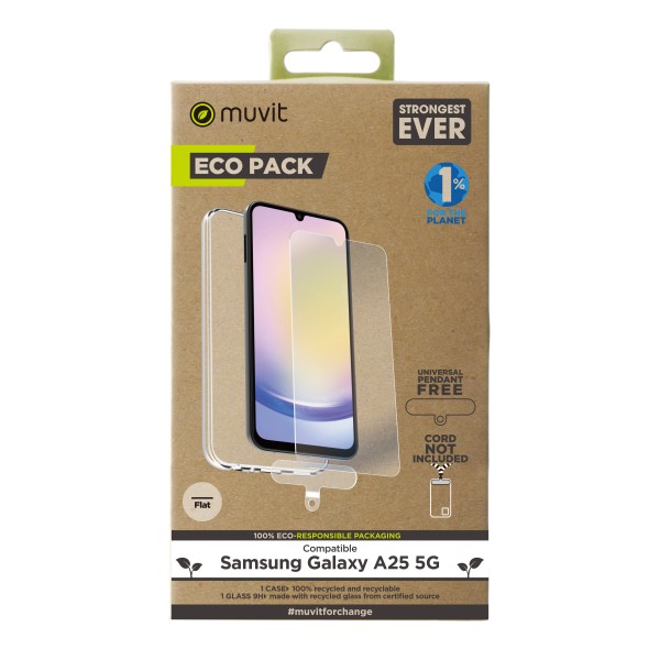 Funda muvit para samsung galaxy a25 5g  protector de pantalla vidrio templado plano