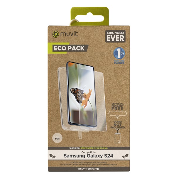 Funda muvit para samsung galaxy s24  protector de pantalla vidrio templado plano