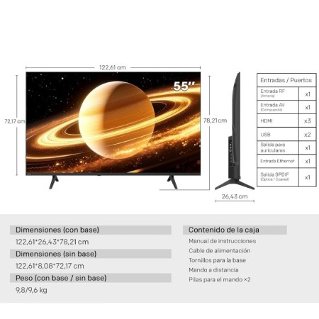 Televisor Metz QLED MiniLED 55MNH7000Z 55″/ Ultra HD 4K/ Smart TV/ WiFi