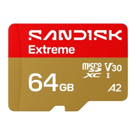 Tarjeta memoria micro secure digital 64gb sandisk extreme clase 10 uhs - i u3 + adaptador