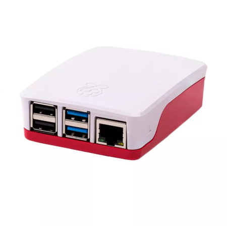 Carcasa raspberry pi 4 roja y blanca