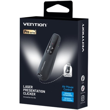 Presentador Inalámbrico Vention KQPB0-GL/ 2.4GHz/ Negro