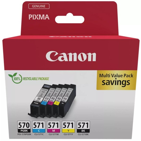 Multipack canon pgi - 570  cli - 571 pgbk -  bk -  c -  m -  y