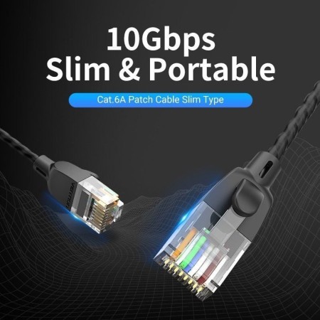 Cable de Red RJ45 UTP Vention IBIBD Cat.6A/ 50cm/ Negro