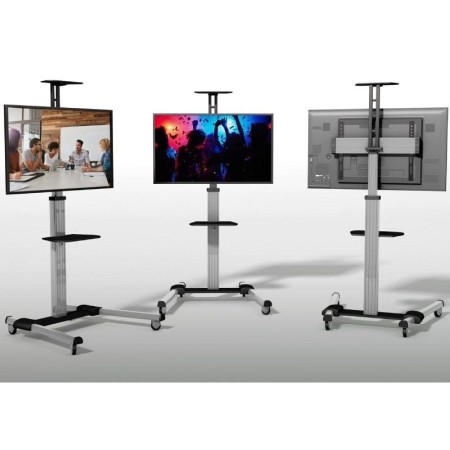 Soporte de Suelo Inclinable/ Orientable con Ruedas Fonestar STS-4064P para TV de 37-70"/ hasta 50kg