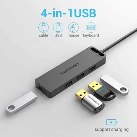Hub USB 3.0 Vention CHLBD/ 4xUSB/ MicroUSB PD