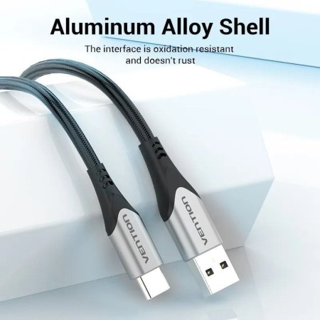 Cable USB 2.0 Tipo-C Vention CODHD/ USB Tipo-C Macho - USB Macho/ 480Mbps/ 50cm/ Gris