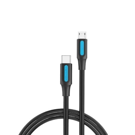 Cable USB 2.0 Tipo-C Vention COVBG/ USB Tipo-C Macho - MicroUSB Macho/ 480Mbps/ 1.5m/ Negro