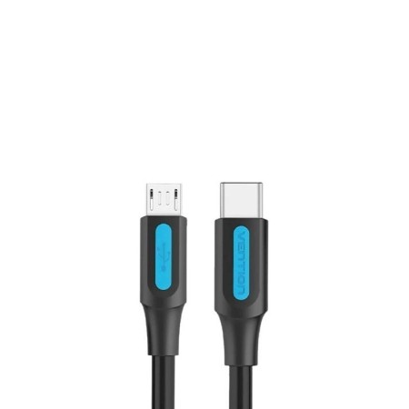 Cable USB 2.0 Tipo-C Vention COVBH/ USB Tipo-C Macho - MicroUSB Macho/ 480Mbps/ 2m/ Negro