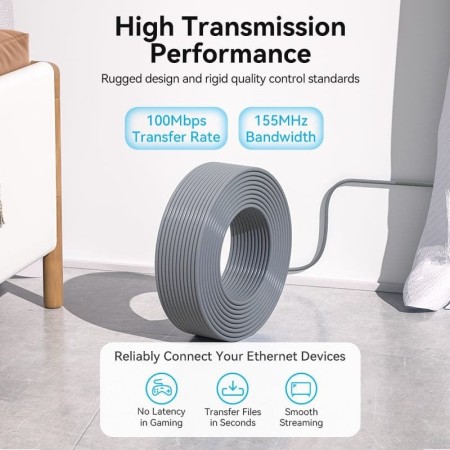 Bobina de Cable RJ45 UTP Vention IJCH305 Outdoor Patch Cat.5e/ 305m/ Gris