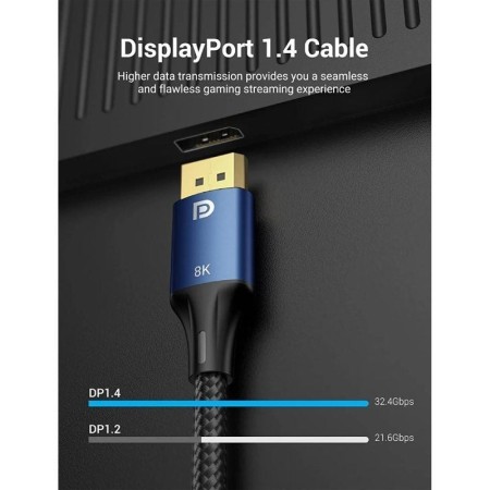 Cable DisplayPort 1.4 8K Vention HCELF/ DisplayPort Macho - DisplayPort 8K Macho/ 1m/ Azul