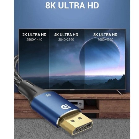 Cable DisplayPort 1.4 8K Vention HCELF/ DisplayPort Macho - DisplayPort 8K Macho/ 1m/ Azul