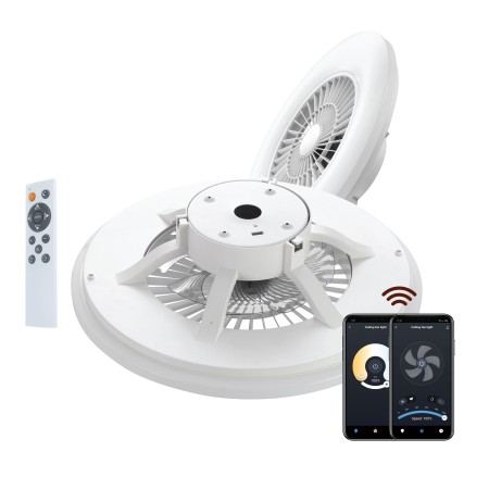 Lampara techo muvit io wifi 40w blanco  ventilador 20w