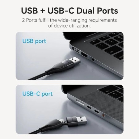 Adaptador Vention ACYHB/ USB Tipo-C Macho/ USB Macho - HDMI Hembra