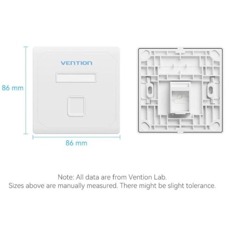 Placa de Pared Keystock Vention IFDW0/ 1 Puertos RJ45
